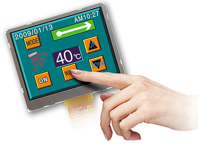 A simple touch screen from Optrex A simple touch screen from Optrex
